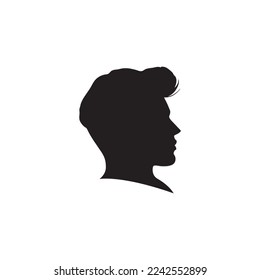 Man face silhouette icon vector.