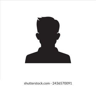 Man face silhouette isolated on white background. Vector illustration for your design