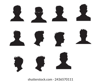 Man face silhouette isolated on white background. Vector illustration for your design