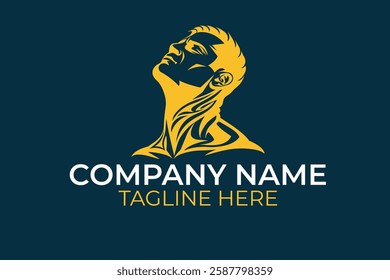 Man face silhouette logo template vector icon illustration