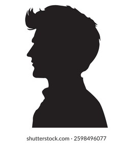 man  face silhouette of  vector 