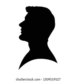 Man face silhouette vector on white background