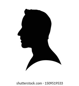 Man face silhouette vector on white background