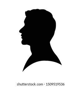 Man Face Silhouette Vector On White Stock Vector (Royalty Free ...