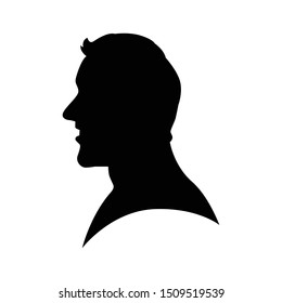 Man face silhouette vector on white background