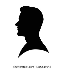 Man face silhouette vector on white background