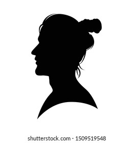 Man face silhouette vector on white background