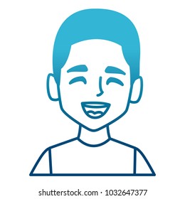 Man face smiling cartoon