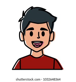 Man face smiling cartoon