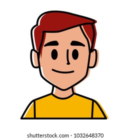 Man face smiling cartoon