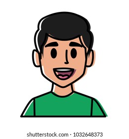 Man face smiling cartoon
