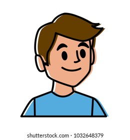 Man face smiling cartoon