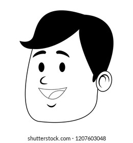 Man face smiling cartoon