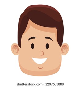 Man face smiling cartoon