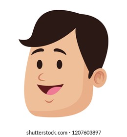 Man face smiling cartoon