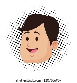 Man face smiling cartoon