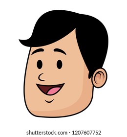 Man face smiling cartoon