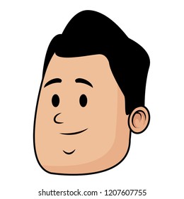 Man face smiling cartoon