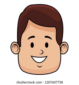Man face smiling cartoon