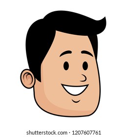 Man face smiling cartoon