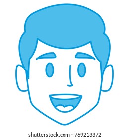 Man face smiling cartoon