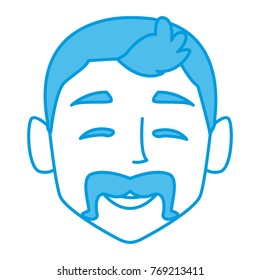 Man face smiling cartoon
