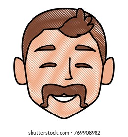 Man face smiling cartoon