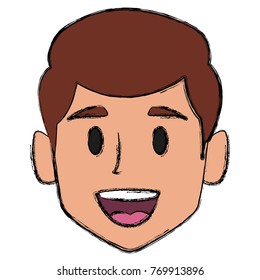 Man face smiling cartoon