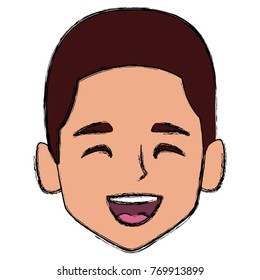 Man face smiling cartoon