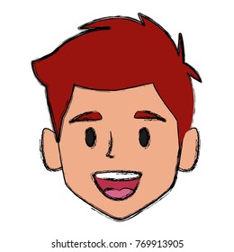 Man face smiling cartoon