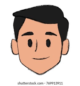 Man face smiling cartoon