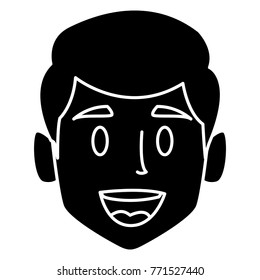 Man face smiling cartoon
