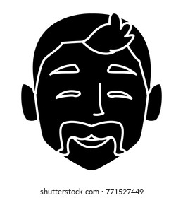 Man face smiling cartoon