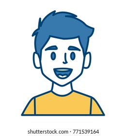Man face smiling cartoon