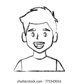 Man face smiling cartoon