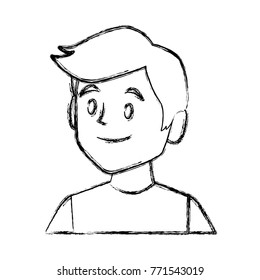 Man face smiling cartoon