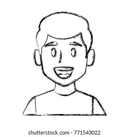 Man face smiling cartoon