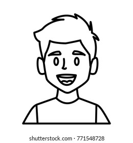 Man face smiling cartoon