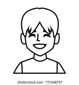 Man face smiling cartoon