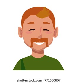 Man face smiling cartoon