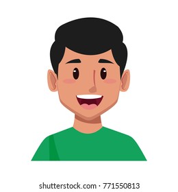 Man face smiling cartoon