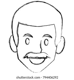 Man face smiling cartoon