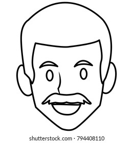 Man face smiling cartoon