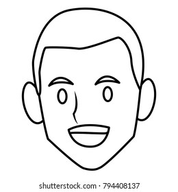 Man face smiling cartoon