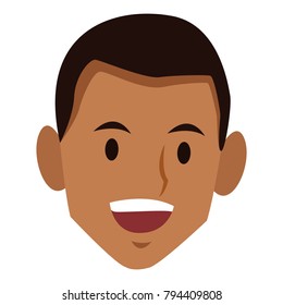 Man face smiling cartoon