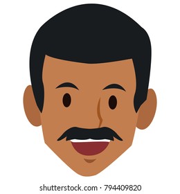 Man face smiling cartoon
