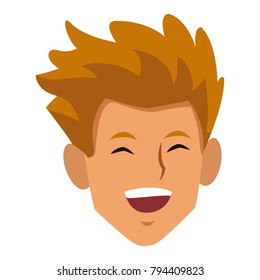 Man face smiling cartoon