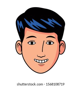 man face smiling icon over white background, vector illustration