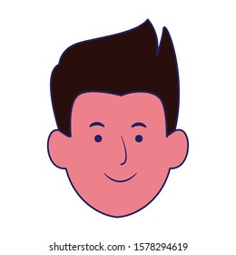 man face smiling icon over white background, vector illustration