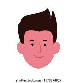 man face smiling icon over white background, vector illustration
